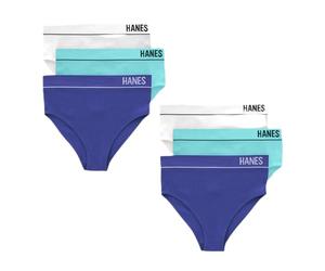 Hanes Women's Originals Seamless Stretchy Ribbed Hi-leg Bikini Panties Pack, Assorted, 6-pack Bikini Style Underwear (pack of 6)
