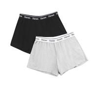 Hanes Women's Originals Sleep, Pajama Shorts, 2-Pack Bottom, Marbled Grey/Black, M (Pack of 2)