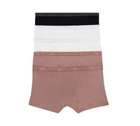 Hanes Women's Originals Supersoft Boxer Briefs, 5-Pack, Viscose from Bamboo Underwear, Earthen Tan/White/Black, L (Pack of 5)