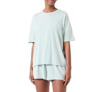 Hanes Women's Originals SuperSoft Comfywear Boxy T-Shirt & Sleep Shorts Set, Soft Celadon/Soft Celadon, XS