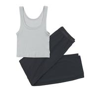 Hanes Women's Originals SuperSoft Crop Tank & Lounge Pants Set, Comfywear Loungewear Set, Soft Celadon/Asphalt, Large