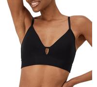 Hanes Women's Originals Supersoft Triangle, Viscose from Bamboo Longline Bralette Bra, Black, S