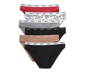 Hanes Women's Originals Underwear, Stretch-cotton Women's Hipster Panties, Basic Assorted Colors, 6-pack Hipster Panties (pack of 6)
