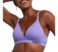 Hanes Womens Originals Wireless Seamless Rib Bralette, ComfortFlex Fit Wirefree Bra, Lively Lavender, S
