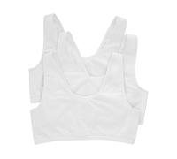Hanes Women's Pack, Cotton Scoopneck Bralette, Low-Impact Sports Bra, 3-Pack, Opaque, White/White/White, XL (Pack of 3)
