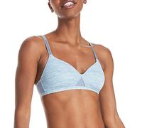 Hanes Women's Padded Bra, Denim Jacket Blu Heather Print, M