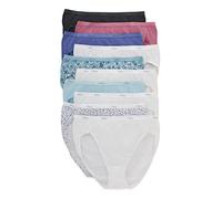 Hanes Women's Panties Pack, High-cut Cotton Briefs, Hi-cut Cotton Underwear, 6-pack (Colors May Vary), Solid/Print Mix, 9