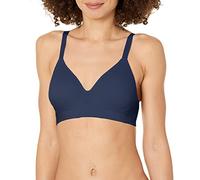 Hanes Women's Perfect Coverage Wireless Seamless T-Shirt Bra, ComfortFlex Fit, Smart Sizes Full, Opaque, in The Navy Rib, L