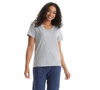 Hanes Women's Perfect-t V-Neck T-Shirt, Ring-Spun Cotton Short Sleeve Tee for Women, Light Steel - 1 Pack, XXL