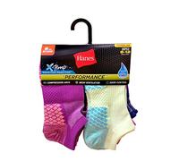 Hanes Women's Performance Cool Compression No Show Socks 6 Pair Pack Casual, Pink/Purple Design, Shoe Size: 8-12 (Pack of 6)