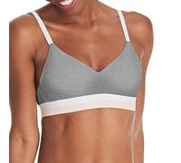 Hanes Women's Push-up T-Shirt Wireless Bra, ComfortFlex Fit, Eco Soft, Sizes S-2x, Opaque, Heather Grey, M