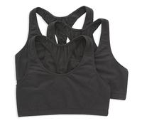 Hanes Women's Racerback Bralette Pack, Low Impact Sports Bra, Solid Or Assorted, 3-Pack, Opaque, Black/Black/Black, XXL (Pack of 3)