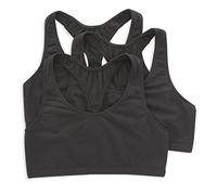 Hanes Women's Racerback Bralette Pack, Low Impact Sports Bra, Solid Or Assorted, 3-Pack, Opaque, Black/Black/Black, XL (Pack of 3)