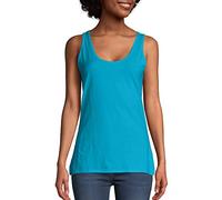 Hanes Womens Scoopneck Cotton Jersey Tank, Classic Cotton Tank Top, Lightweight Cotton Tank for Women, Process Blue, S