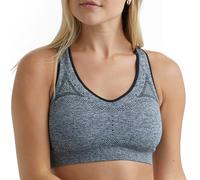 Hanes Women's Seamless Racerback Sports Bra, Ebony Heather, M