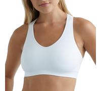 Hanes Women's Seamless Racerback Sports Bra, White, M