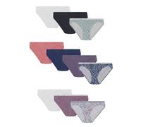 Hanes Women's Soft Cotton Tagless Hi Cut Panty, Multiple Packs, 10 Pack - Assorted, XX-Large
