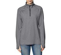 Hanes Women's Sport Performance Fleece Quarter Zip Pullover, Black Heather, S
