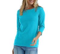 Hanes Women's Stretch Cotton Raglan Sleeve Tee, Flying Turquoise, 2X Large