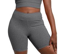 Hanes Women's Stretch Jersey Bike Short, Charcoal Heather, Large