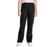 Hanes Women's Sweatpants, EcoSmart Fleece Sweatpants, Cotton-Blend Fleece Sweats, Mid-Weight Open Bottom Sweatpants for Women, Ebony, XXL