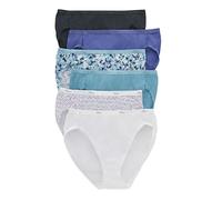 Hanes Women's Ultra Soft Cotton Bikini Panties, Multi-Packs Available, Assorted 6-pack, 6