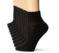 Hanes womens Value, Ankle Soft Moisture-wicking Socks, Available in 10 and 14-packs, Black - 10 Pack, 4-8 UK