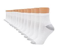 Hanes Women's Value, Ankle Soft Moisture-Wicking Socks, Available in 10 and 14-Packs, White-14, 4-8 UK (Pack of 14)