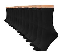 Hanes Women's Value, Crew Soft Moisture-Wicking Socks, Available in 10 and 14-Packs, Black-14, 4-8 UK (Pack of 14)