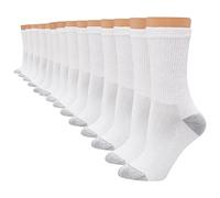 Hanes Women's Value, Crew Soft Moisture-Wicking Socks, Available in 10 and 14-Packs, White-14, 4-8 UK (Pack of 14)