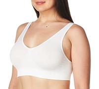 Hanes Women's Wireless, Cozy Full-Coverage Pullover, Seamless T-Shirt Bra, Opaque, White, XXL