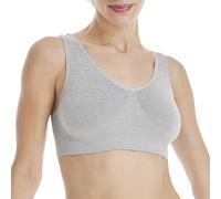 Hanes Women's Wireless, Full-Coverage Pullover Stretch-Knit, Smoothing T-Shirt Bra, Light Grey Heather, XXL