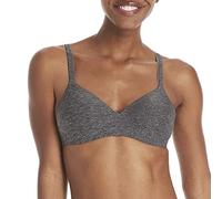 Hanes Women's Wireless Moisture-Wicking T-Shirt Bra, Wirefree Convertible T-Shirt Bra, Black Heather 2, 34B