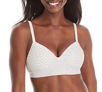 Hanes Women's Comfort Evolution Lace Wirefree Bra, Tick Tock Chevron Pattern, S