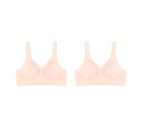 Hanes Women's Wireless, Smooth Comfort Full-Coverage T-Shirt Bra, Single Or 2-Pack, Light Buff/Light Buff, M
