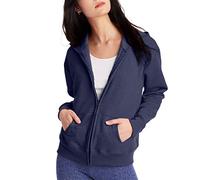 Hanes womensO4637Women's Fleece Full Zip Hood Long Sleeve Hoody - Blue - XX-Large