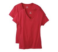 Hanes womensOS04V2Short Sleeve V-Neck T-Shirt Short Sleeve T-Shirt - - Medium Deep Red