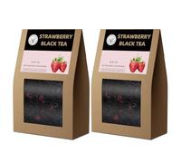 HANFANGLING Strawberry Black Tea, 2PCS, 100% Natural Loose Leaf, Promote Metabolism, Maintain Healthy Skin, Blend Of Strawberry Fruit Flavor And Black Tea Aroma