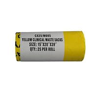 Hanfare CX25/M085 Biohazard Waste Disposal Bags, Heavy Duty, Yellow (Pack of 25)