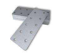 HANFCO® 10pcs 100x40x2,5mm Flat Brackets for Wood, Galvanised Steel Perforated Mending Plates, Wood Metal Flat Joining Plates, Timber Wood Repair Connectors Sleeper Fixing Heavy Duty Joining Brackets