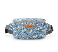 Hanfetch Yarn Crossbody Waist bag Small Yarn Storage Organizer for Yarn Skeins-Organizer for Crochet Hooks and Other Accessories, Flower-Blue, S, Yarn Storage Bag