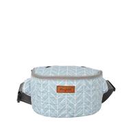 Hanfetch Yarn Crossbody Waist bag Small Yarn Storage Organizer for Yarn Skeins-Organizer for Crochet Hooks and Accessories, Blue Chevron, S