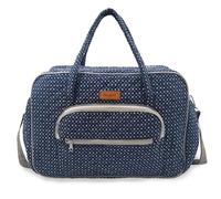 Hanfetch Yarn Storage Organizer, Knitting Crossbody Bag, Large Crochet Tote Bag Yarn Holder Case for Carrying Projects, Knitting Needles, Crochet Hooks and Other Accessories (Navy Disty)