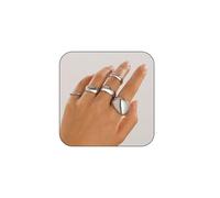 Hanfluenve Gold Knuckle Rings Set for Women Chunky Rings for Women Adjustable Stackable Open Rings Vintage Non Tarnish Gold Rings Simple Twist Hollow Cute Rings Pack Jewelry Gift, Alloy Steel, No