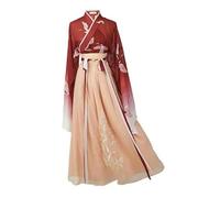 Hanfu Dress for Women, Waist Circumference:73-100cm, Crane-patterned Blouse + Embroidered Skirt,soft Fabric,for Cosplay, Cultural Celebrations,S