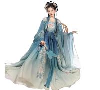 Hanfu Dress Women Ancient Summer Tang Embroidery Chinese Style Traditional Cosplay Skirt Suit Dresses Costume(E,S)