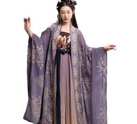 Hanfu Dress Women Ancient Summer Tang Embroidery Chinese Style Traditional Cosplay Skirt Suit Dresses Costume(A,XL)