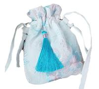 Hanfu Purse Girls Tote Bag Antiquity Embroidery Floral Wallet Chinese Traditional Tassel Bucket Cross Bag Daliy Use