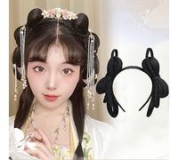 Hanfu Wig Headband, Hanfu Wigs Chinese Traditional Ancient Hanfu Wigs Cosplay, Hair Wig Headband for Women, Dance Accessory Headdress Wigs(A)