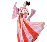 Hanfu Women's Dunhuang Ancient Costume Chinese Style Han Elements, Pink, Large